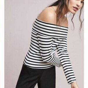Anthropologie Maeve Alta Striped off shoulder top